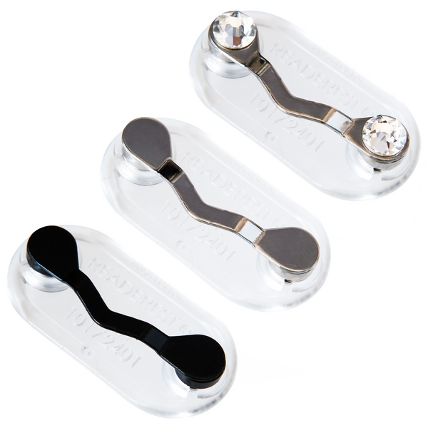 Stainless Steel, Classic Black & Crystals (3-Pack)