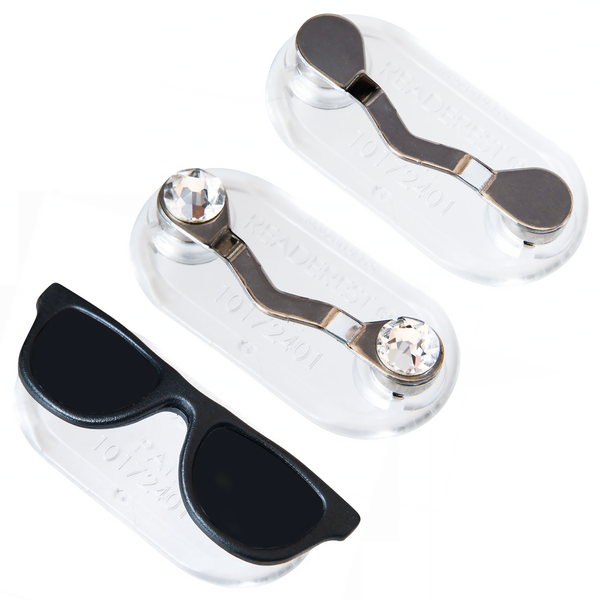 Stainless Steel, Crystals & Black Shades (3-Pack)